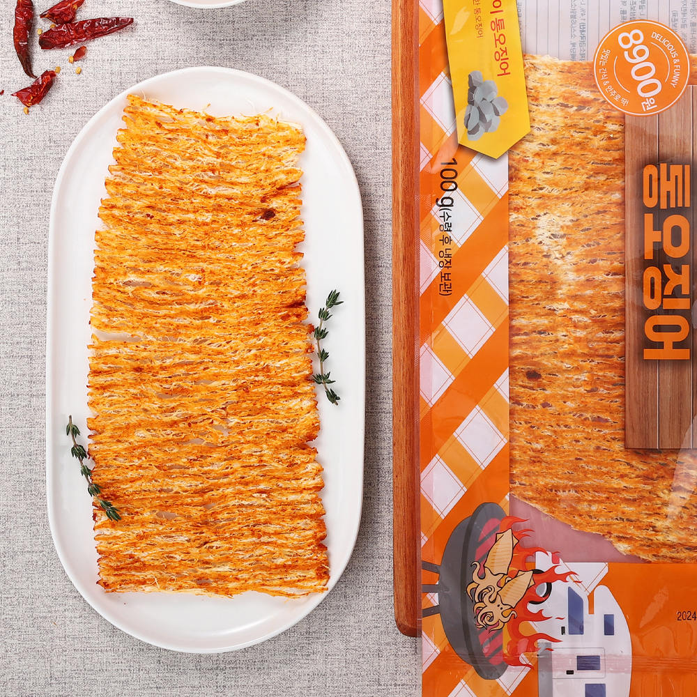 결대로 찢어먹는 촉촉한 한마리오징어(맥반석/땅콩버터/매콤핫)외 100g 1봉+1봉 - 상세 이미지 3