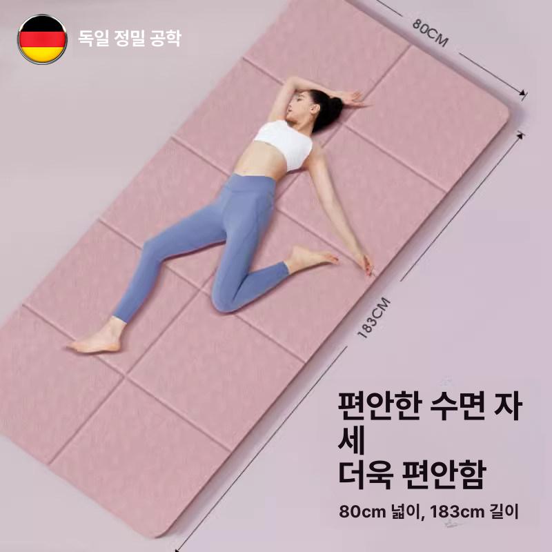 매트 접이식 미끄럼 방지 간편 운동 홈트매트 운동매트 핑크 포지셔닝 라인 0.6cm 183x61cm - 상세 이미지 3