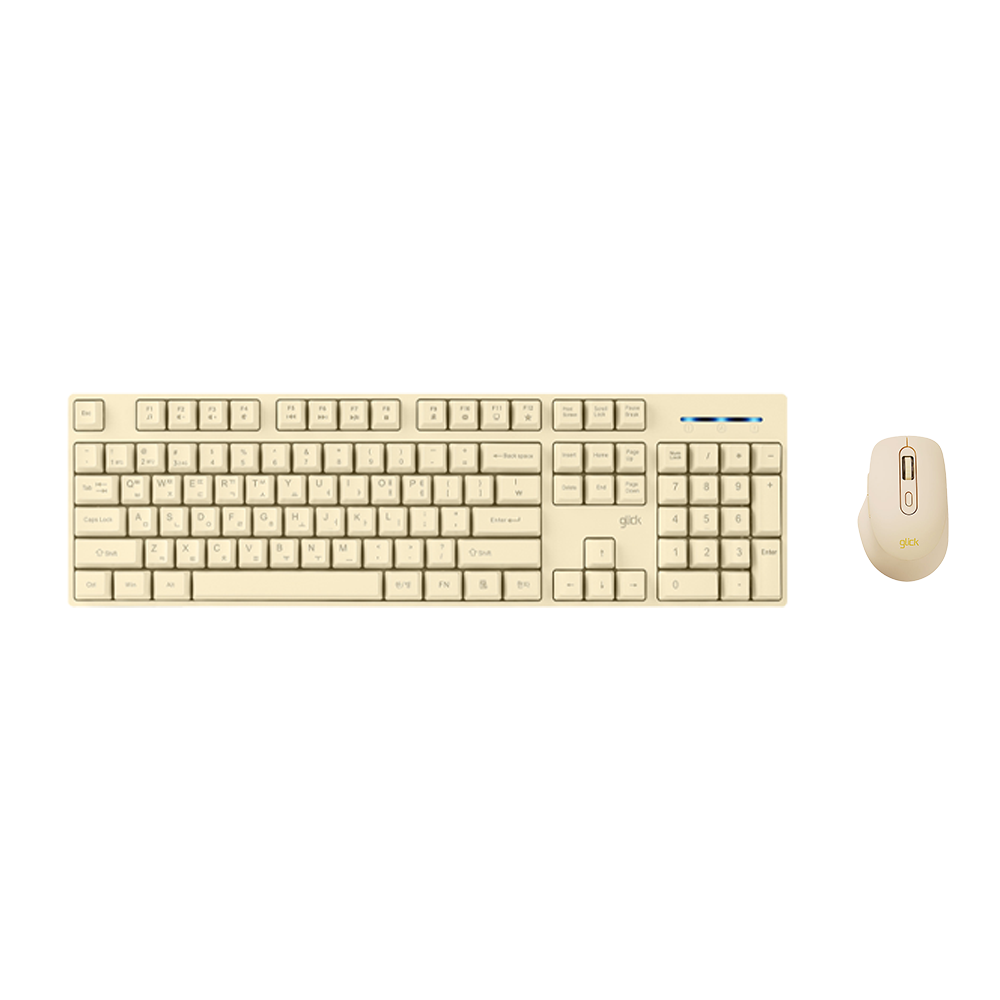 지클릭커 오피스프로 WMK629 스탠다드M 무선 블루투스 키보드 마우스 세트 바닐라옐로우 - 상품 이미지