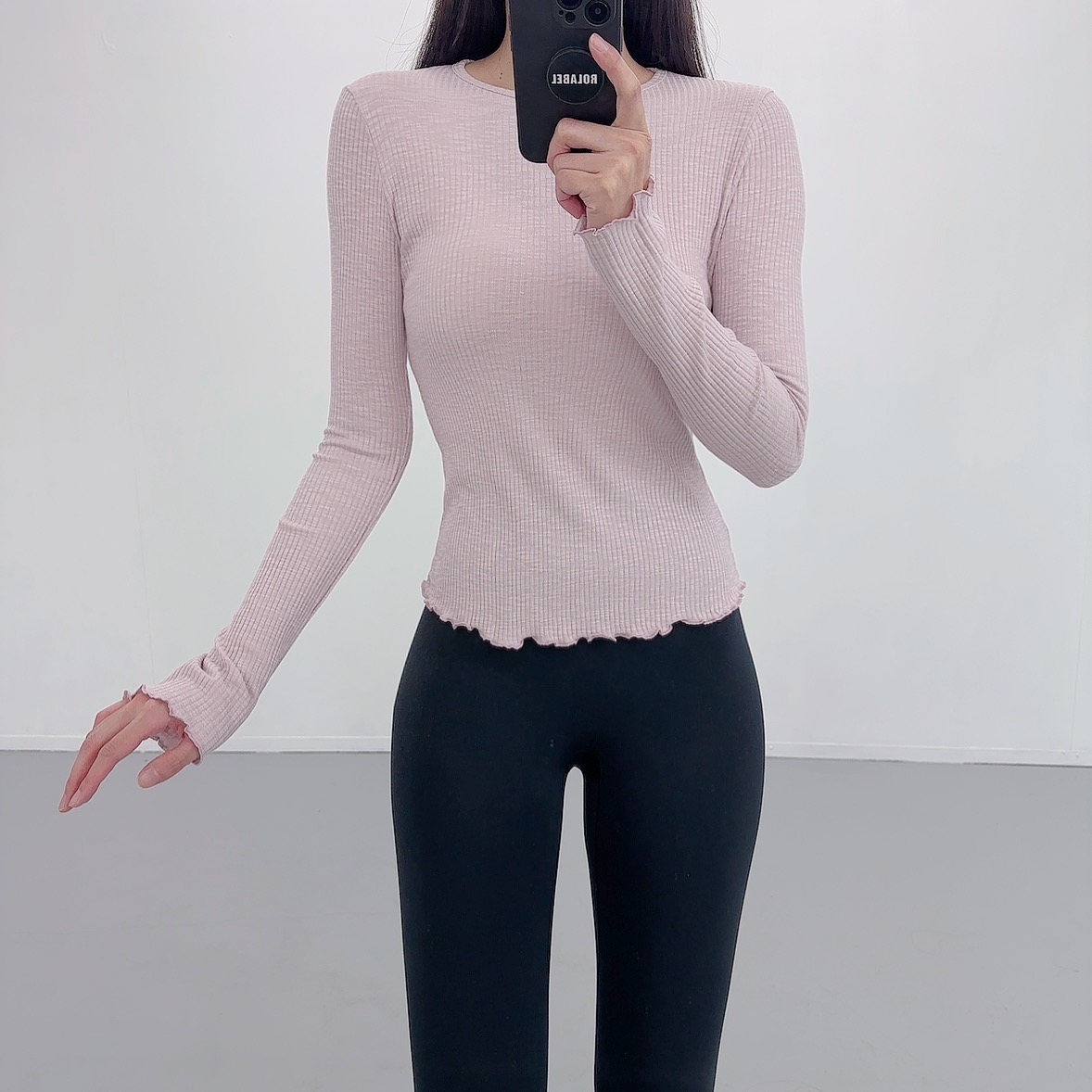 디본 여성 요가복 긴팔 상의 필라테스복 커버업 필라테스옷 요가 필라테스운동복 티셔츠 - 상세 이미지 3
