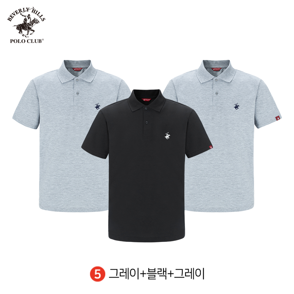 비버리힐즈폴로클럽 3PACK 남여공용 오리지널 PK 폴로 투버튼 반팔 카라 티셔츠 이미지 6