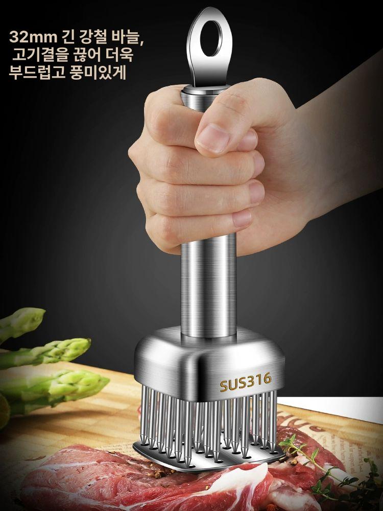 고기연육기 고기망치 스테이크 마늘 스테인리스 가정용 - 상세 이미지 2