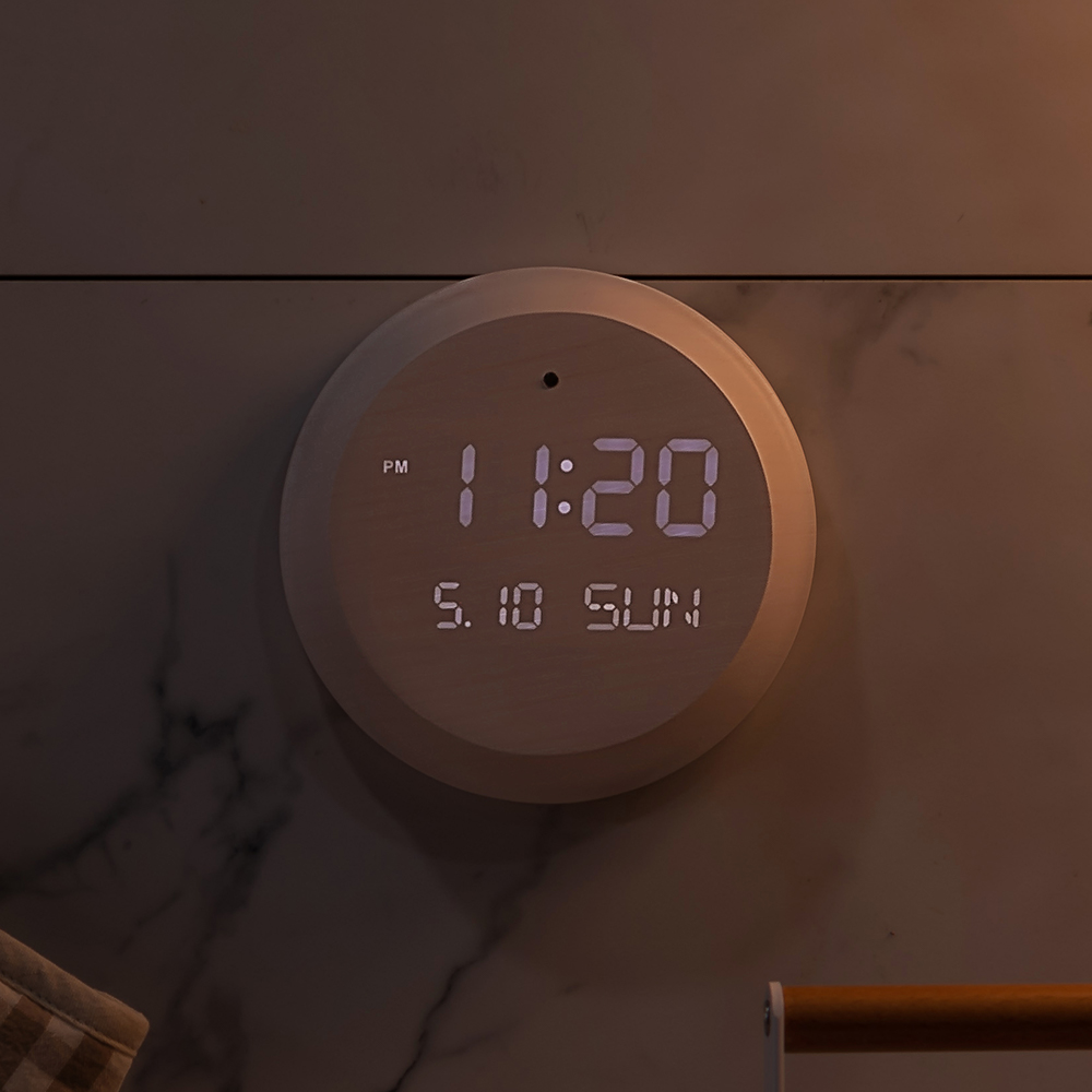 플라이토 무선 LED 방수 디지털 욕실 탁상시계 흡착식 화장실 붙이는 무소음 벽시계 베스룸