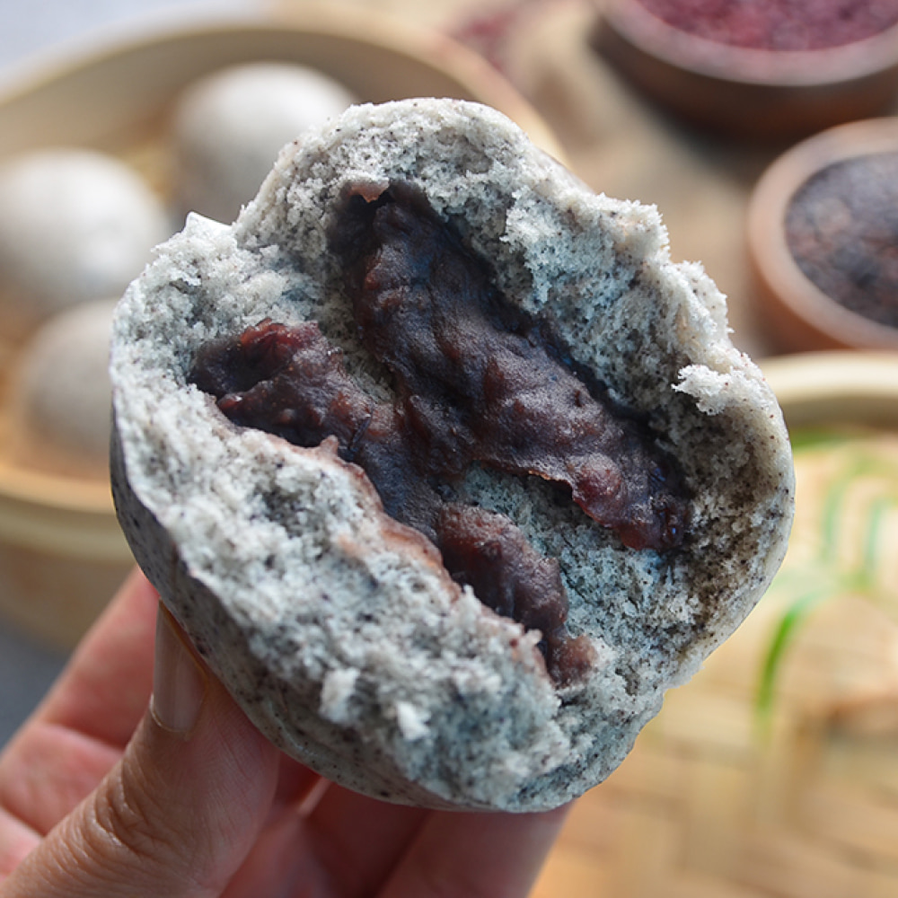 네니아 우리밀 흑미찐빵 400g(50g x 8개) - 상품 이미지