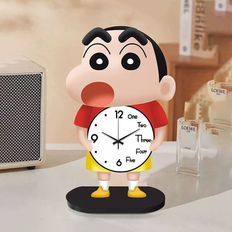 짱구 탁상 시계 무소음 크레용 신짱 거실 레스토랑 업소 장식 높이 18 너비 10cm 소형 높이 18cm폭10cm OPP 봉투 - 상세 이미지 3