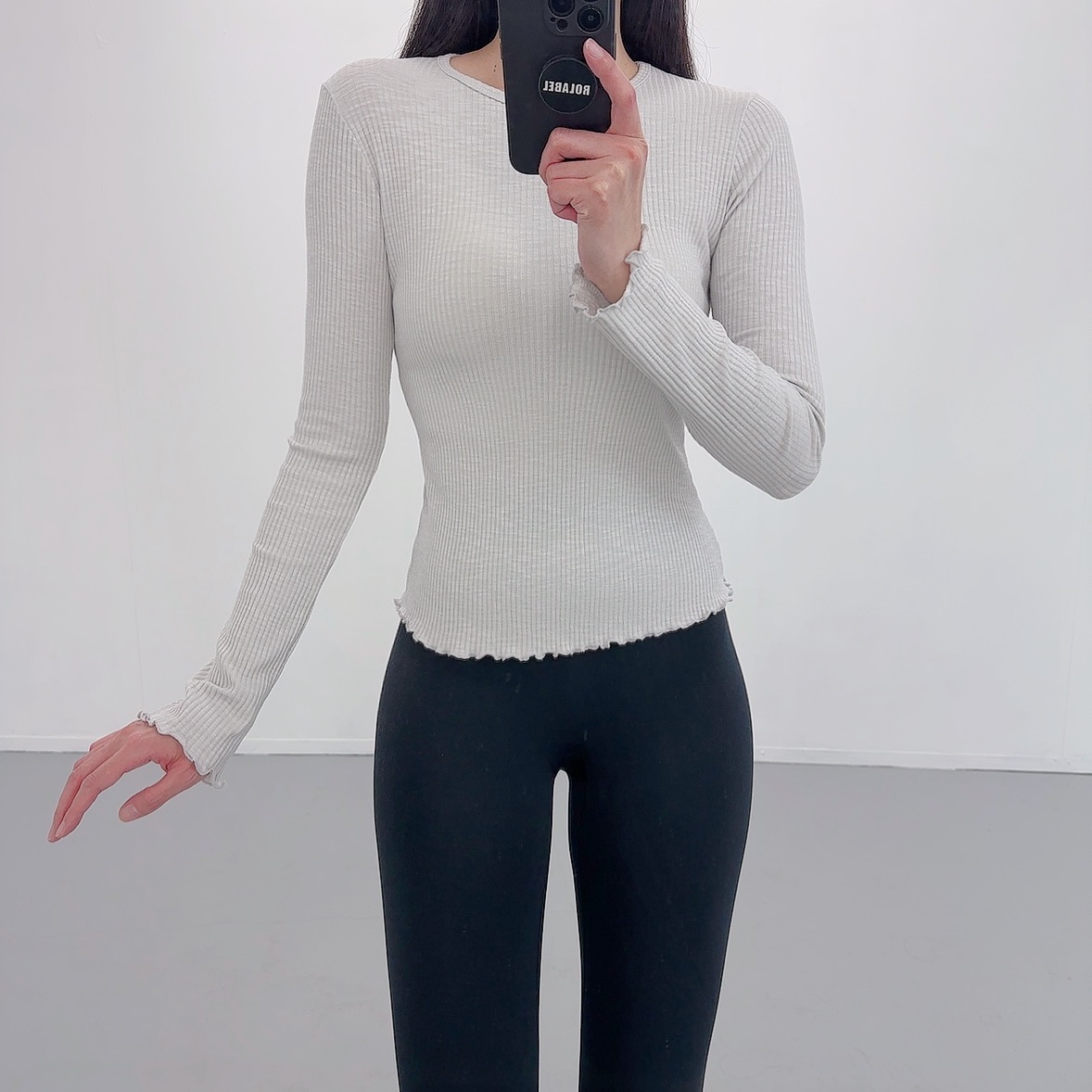 디본 여성 요가복 긴팔 상의 필라테스복 커버업 필라테스옷 요가 필라테스운동복 티셔츠 이미지 7