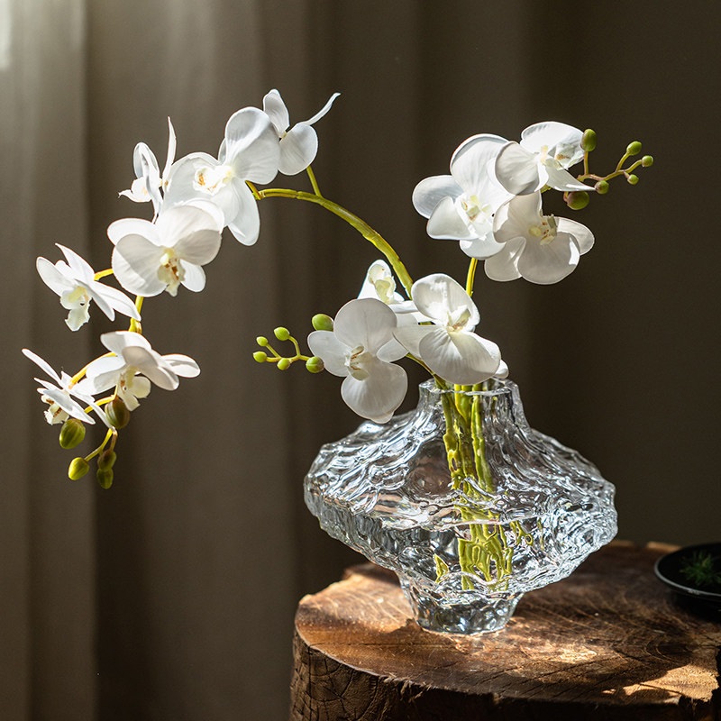 빙하 글라스 유리 투명한 입체감 불규칙 물결무늬 유니크 모던 감성 디자인 인테리어 홈데코 - 상세 이미지 2