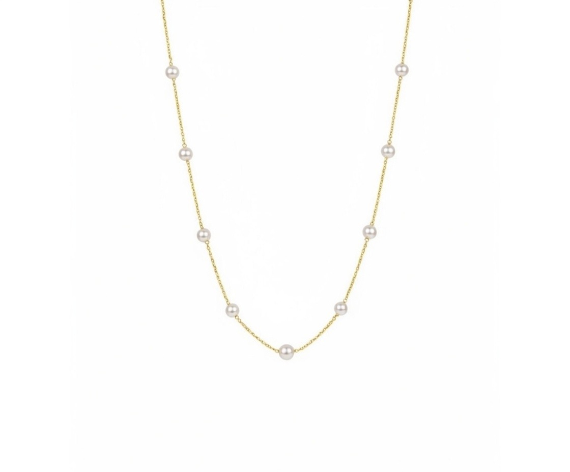 14K 골드체인 담수진주 5mm/8mm 목걸이 - 상세 이미지 2