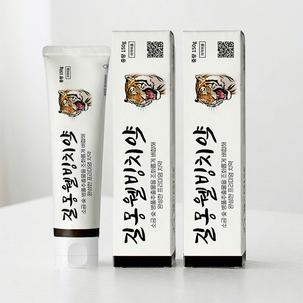 호랑이처럼 강한 치아를 원하세요 길몽웰빙치약 150g 3개 - 상품 이미지