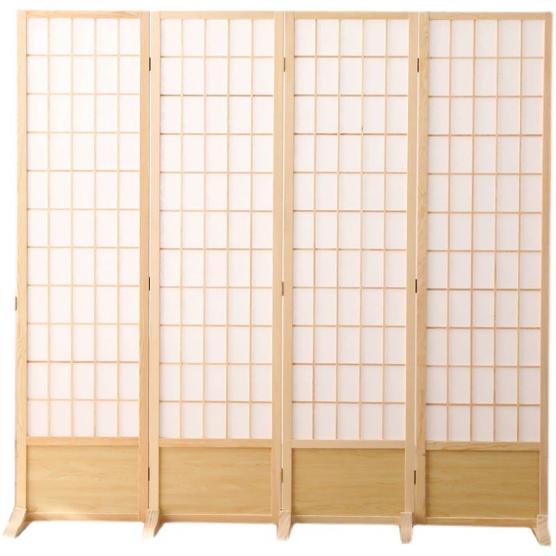 가벽 파티션 식당 칸막이 접이식 병풍 사무실 침실 원룸 150 x 40cm 4단 내추럴 우드 스크린 - 상세 이미지 5