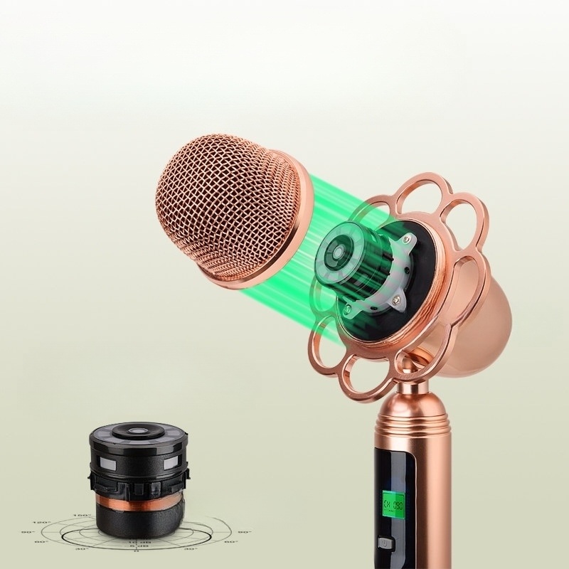 해바라기 마이크스탠드 다용도 고급메탈 로즈골드 무선마이크일체형 높이조절 플로어형 노래녹음 - 상세 이미지 2