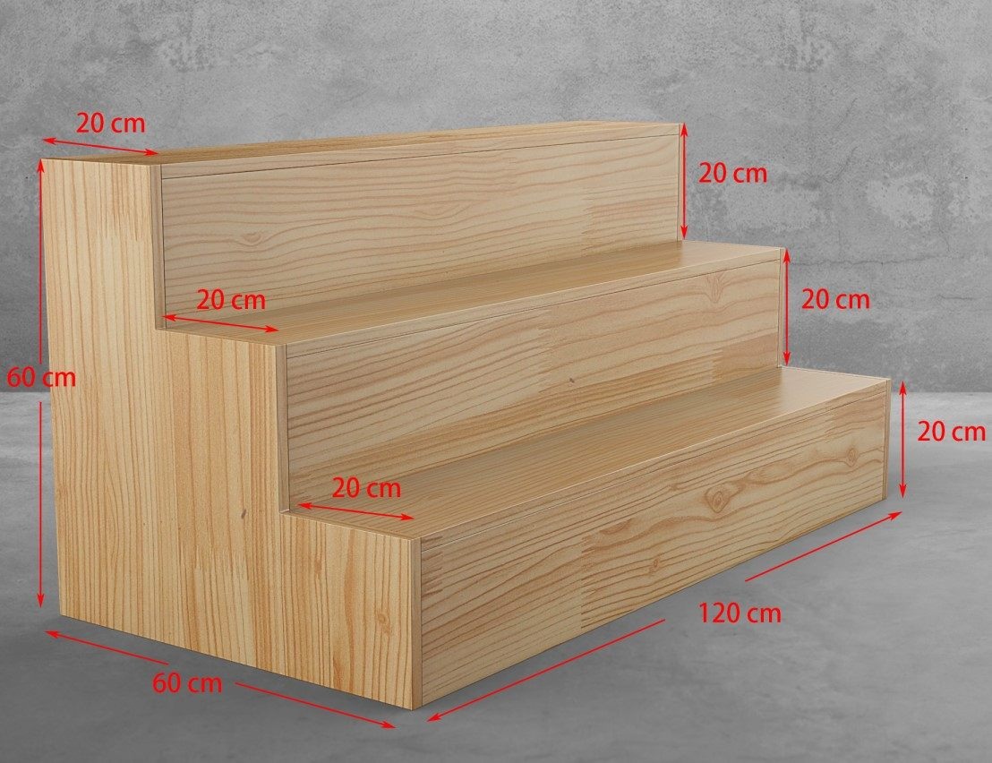 계단식 진열대 매대 디스플레이 진열장 진열 전시 마트 소품 약국 다용도 전시대 단면 120x60x60cm 3단 문X - 상세 이미지 5
