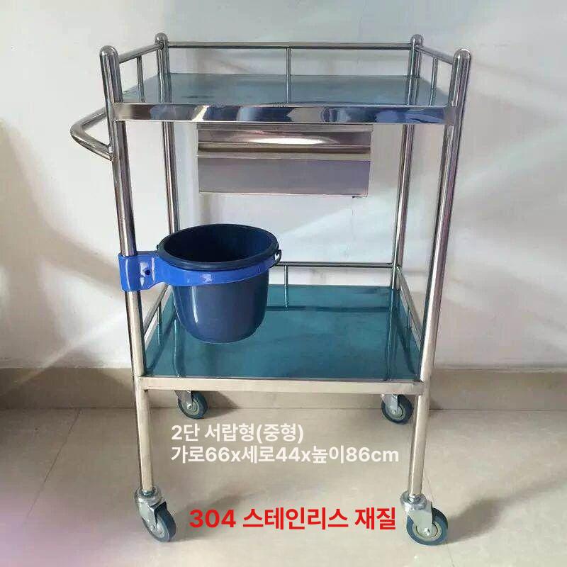업소용 서빙 홀서빙 이동식 웨건 무빙 선반 주방카트 3단 이중 서랍 중형 패키지 1 1x1x1cm - 상세 이미지 4