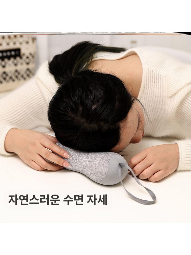 기내용목베개 미니 휴대용 여행용목베개 소형 진그레이 20cm x 9.5cm x 11cm - 상세 이미지 5