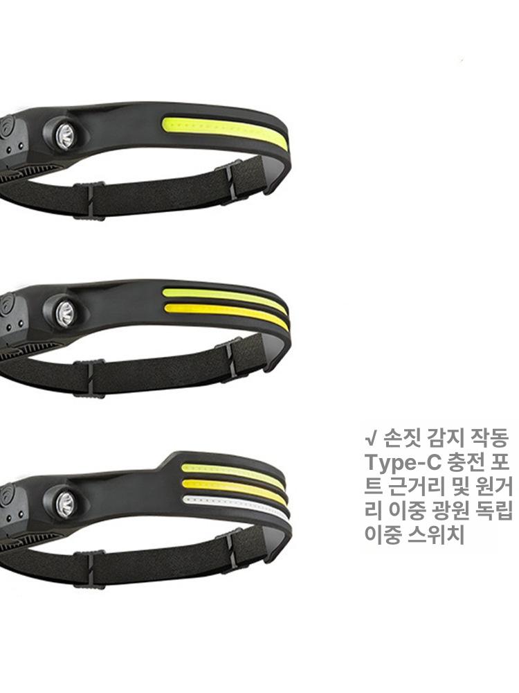 캠핑용 헤드 인덕션 램프 USB 충전 방수 내장 센서 - w689 1 헤드램프 1열 화이트 - 상세 이미지 2