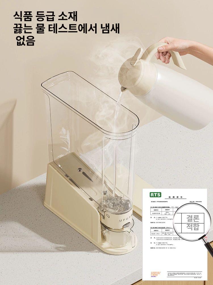 하뮤 원터치 좁은 가능 쌀통 보관 용기 틈새 계량 크림화이트 10.0kg 쌀통 12cm 초슬림 - 상세 이미지 4