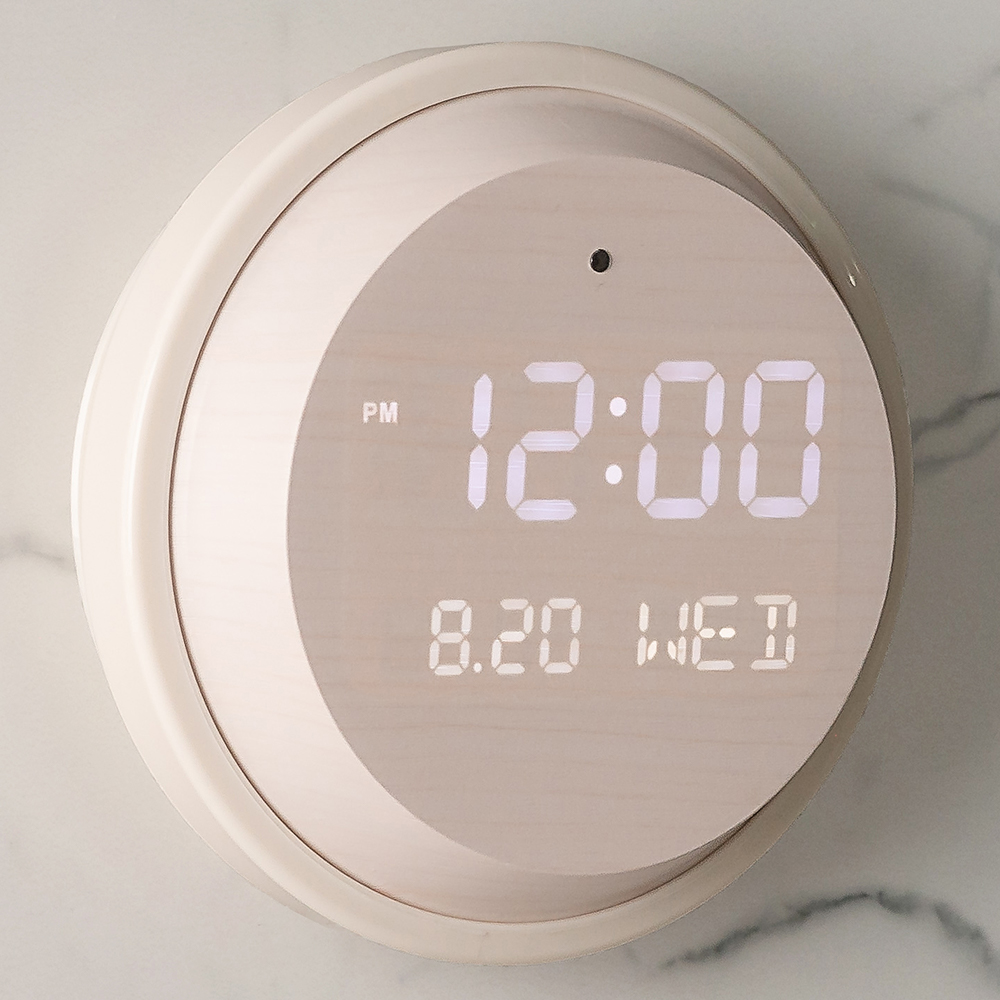 플라이토 무선 LED 방수 디지털 욕실 탁상시계 흡착식 화장실 붙이는 무소음 벽시계 베스룸