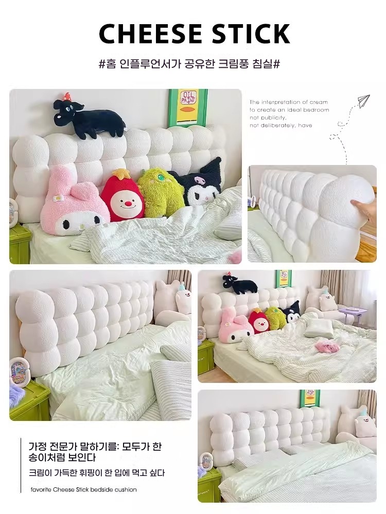 침대 헤드 A. Little Snowball Gaomi Teddy FceMilky 침실 아름다움, A. 9060 침대 옆면 포함 또는 미포함 두께 10CM - 상세 이미지 5