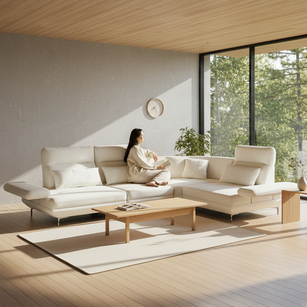 라플랑 갤럭시 이지클린 패브릭 모듈형 스윙 소파 sk 아이보리, 5인용