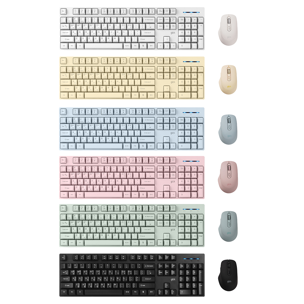 지클릭커 오피스프로 WMK629 스탠다드M 무선 블루투스 키보드 마우스 세트 핑크 - 상세 이미지 2