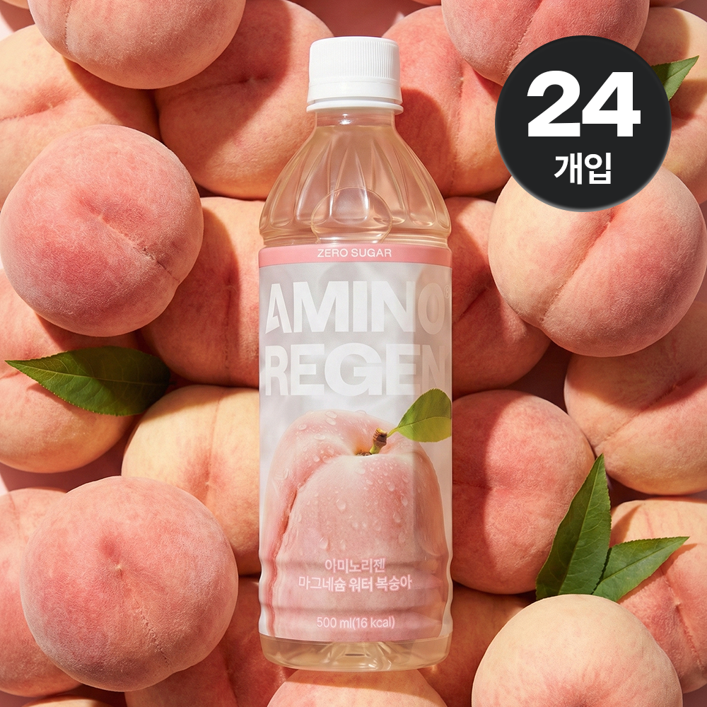 마그네슘워터 복숭아맛 글루콘산 액상 제로슈거 비타민 500ml 24개입, 1개 - 상품 이미지
