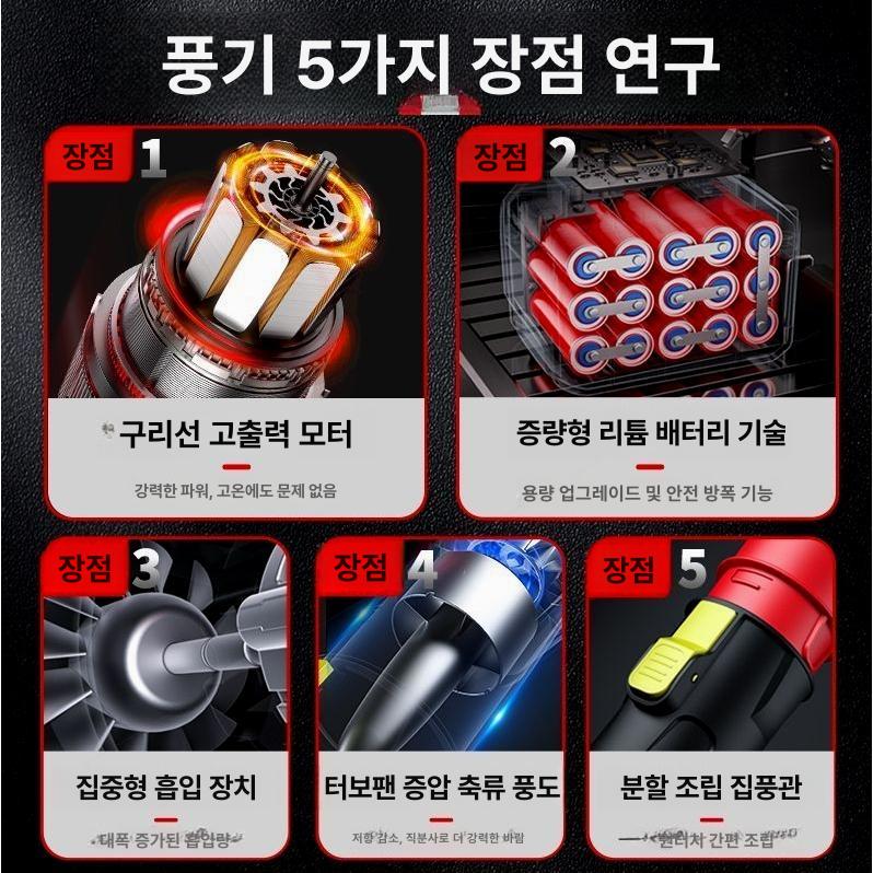 충전 브로워 송풍기 바람부는기계 제설기 낙엽 강력 무선 - 상세 이미지 2