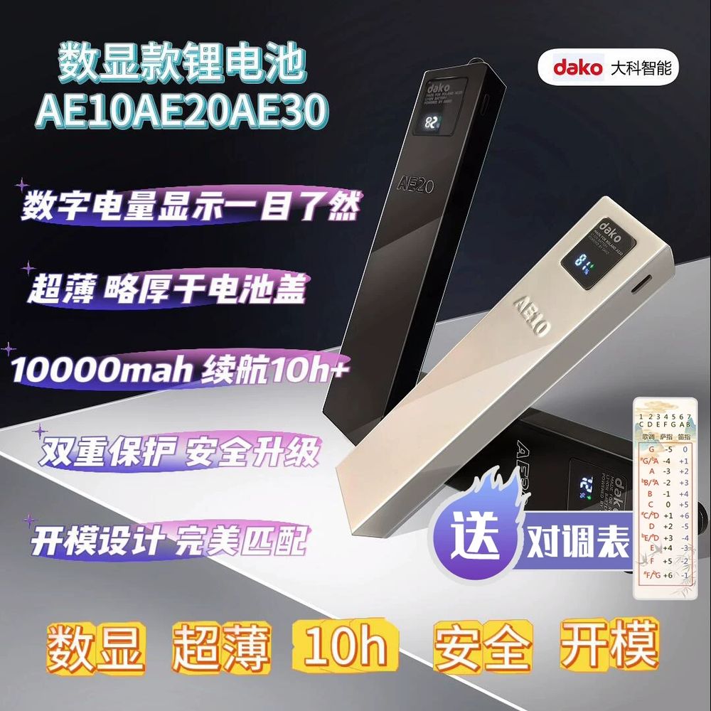 악기 플러그인 에어로폰 색소폰 튜브 A. 블랙 AE10 10000mAh디스플레이 화면 포함 - 상품 이미지