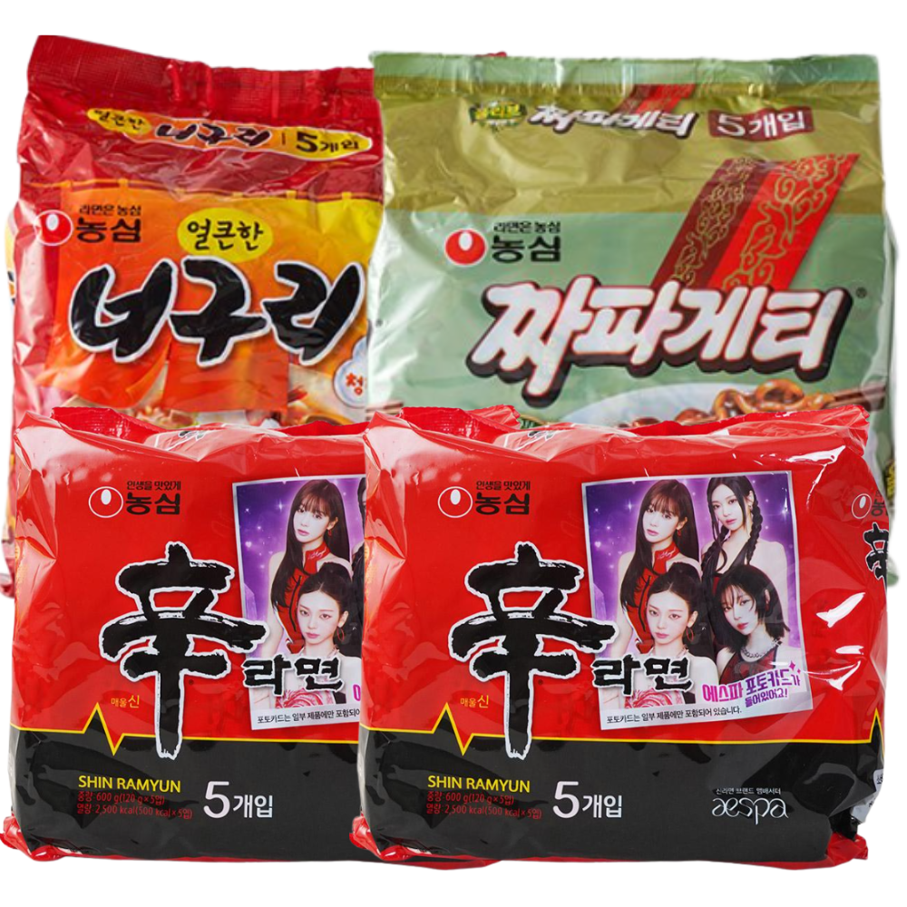 신라면10개 + 너구리5개 + 짜파게티5개 총 20봉 - 상품 이미지