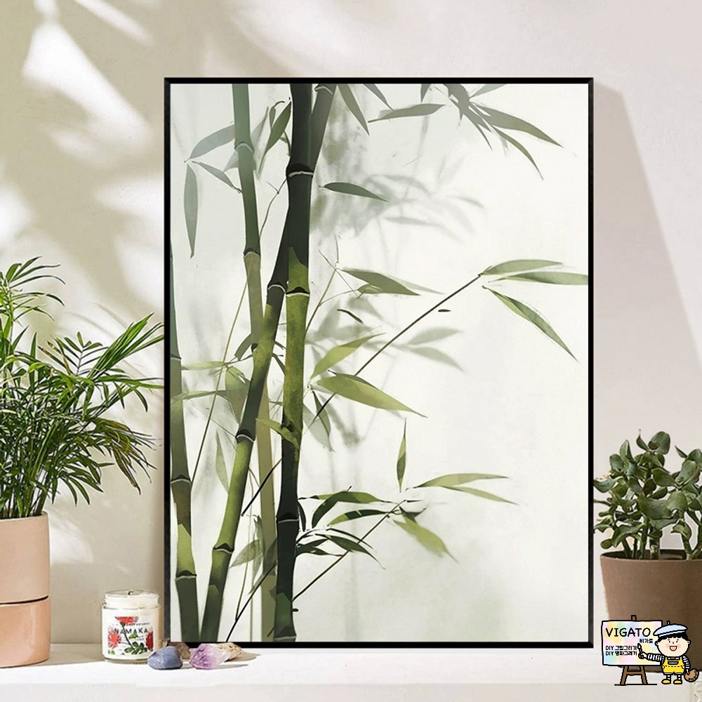 액세서리 그림 하이라이트 80X40 zf10125 두께감 대나무 명화그리기 유화 프로 붓 DIY 프레임 황금 60x80 물감 캔버스 30x40cm 걸개 나무 - 상세 이미지 2
