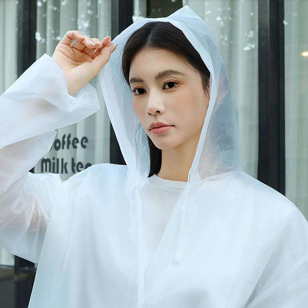 두꺼운 코트형 우비 성인용 휴대용 경량 롱우비 장마 비옷 우의 이미지 6