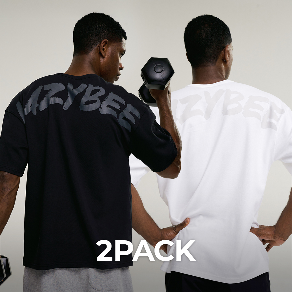 [2PACK] 남자 파워 리프팅 오버핏 기능성 반팔 헬스복 러닝복 운동복 반팔 - 상품 이미지