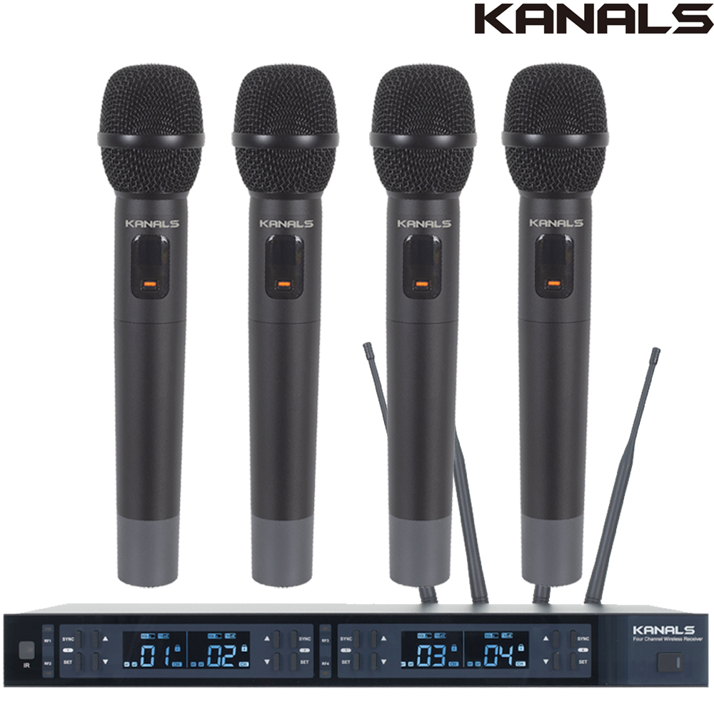카날스 무선마이크 MW-4000 교회 공연용 핸드 4채널 무선마이크 제품 이미지