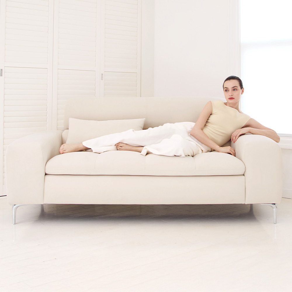 NEW 버팔로 독일 타이보 아쿠아텍스 패브릭 스탠다드형 소파 스툴미포함, 소프트아이보리, 4인용