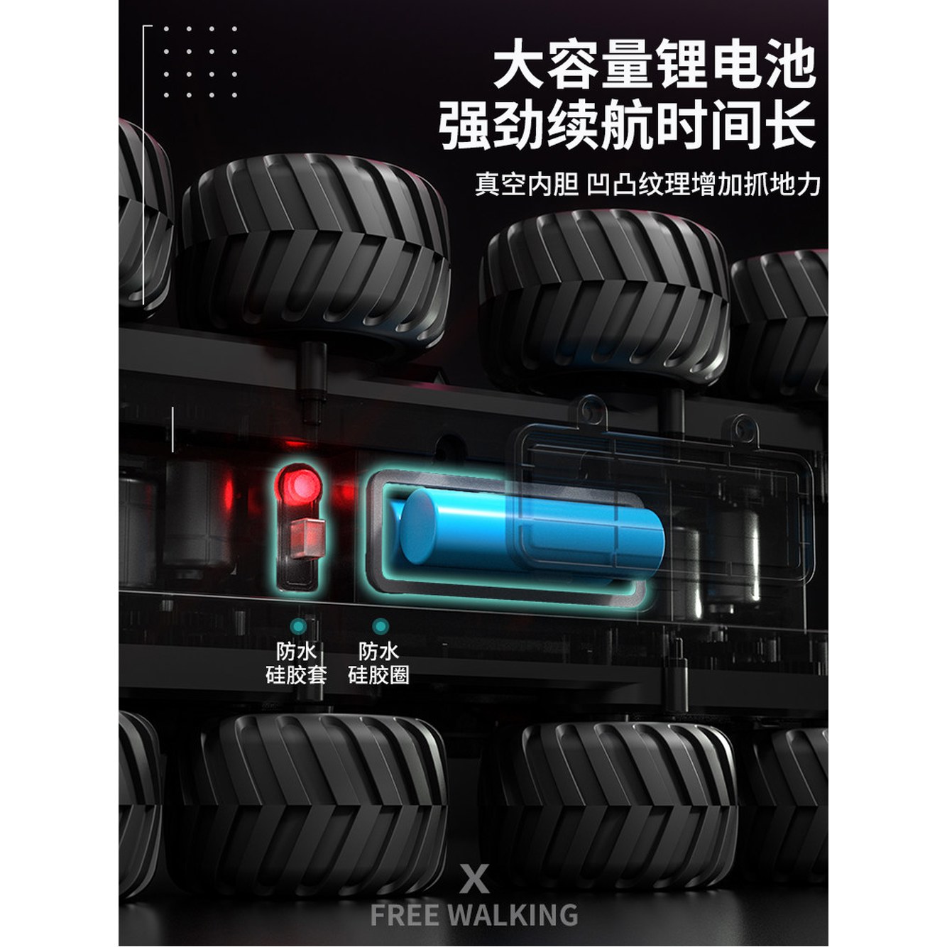 수륙양용카 원격 버기 RC 고출력 소년 수륙양용rc카 4Wd 알씨 블루 충전식 오프로드카 7 2륜구동육지 오프로드 차량 [블루] 초장거 1 싱글바디 30분 주행 리모컨 배터리 - 상세 이미지 2