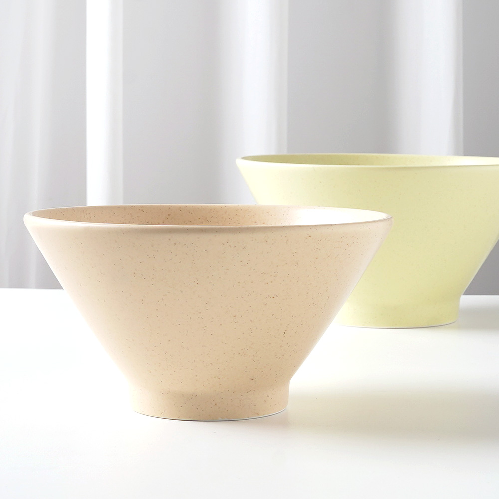 폴카 V형 면기 도자기 우동 라면 국수 소면기 1개, 15.5cm, 베이지 - 상세 이미지 2