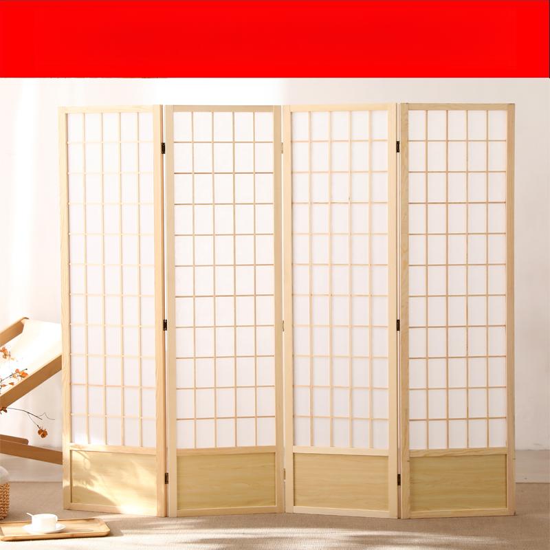 가벽 파티션 식당 칸막이 접이식 병풍 사무실 침실 원룸 150 x 40cm 4단 내추럴 우드 스크린 - 상세 이미지 2