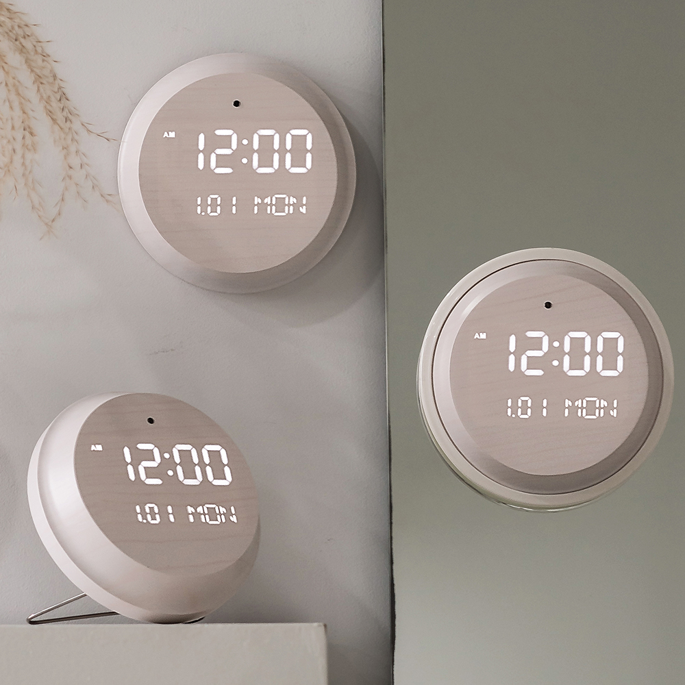 플라이토 무선 LED 방수 디지털 욕실 탁상시계 흡착식 화장실 붙이는 무소음 벽시계 베스룸