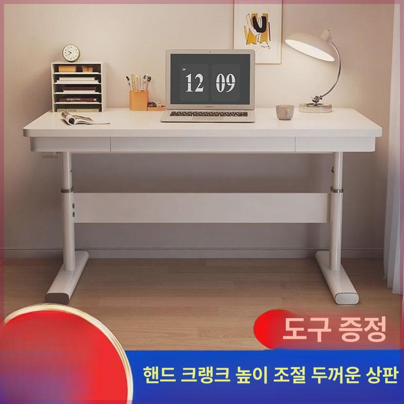 높이조절 바퀴 달린 모션 데스크 스탠딩 높은 테이블 나사식 심플 화이트 화이트 80x50x65cm - 상세 이미지 3