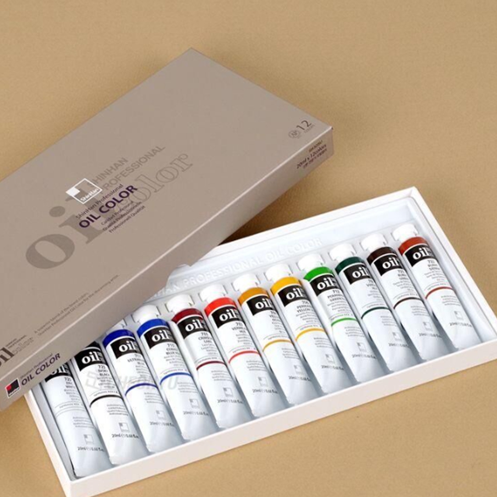 12색 유화물감세트 오일 재료 유화색칠하기 20ml - 상품 이미지