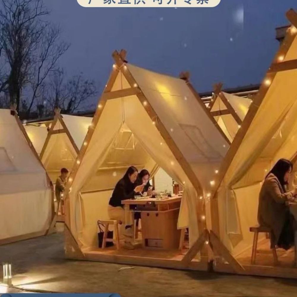 오두막집 돔하우스 간이 조립식 통나무집 방갈로 삼각 A. 22 주택 유형 베이지색 - 상세 이미지 3