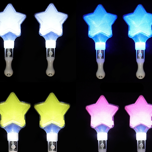 LED 응원봉 도구 행사 길거리 학예회 콘서트 파티 용품 응원 준비물 야광봉 색깔 별모양 - 상품 이미지