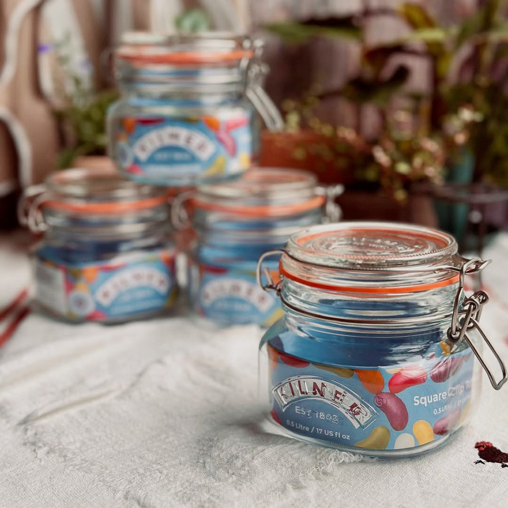 [킬너] 클립탑 스퀘어 자 밀폐 유리병 500ml, 4개 - 상품 이미지