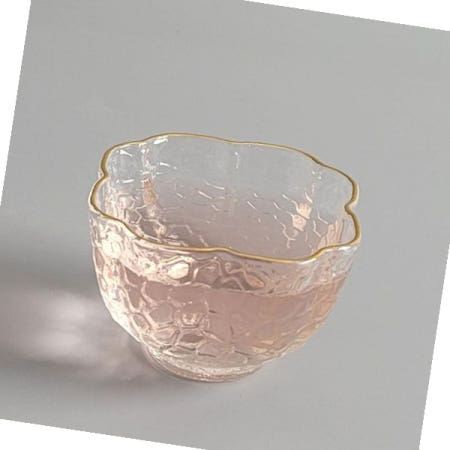 유리찻잔 골드테두리 꽃잎모양 다기잔 60ml (72005A)