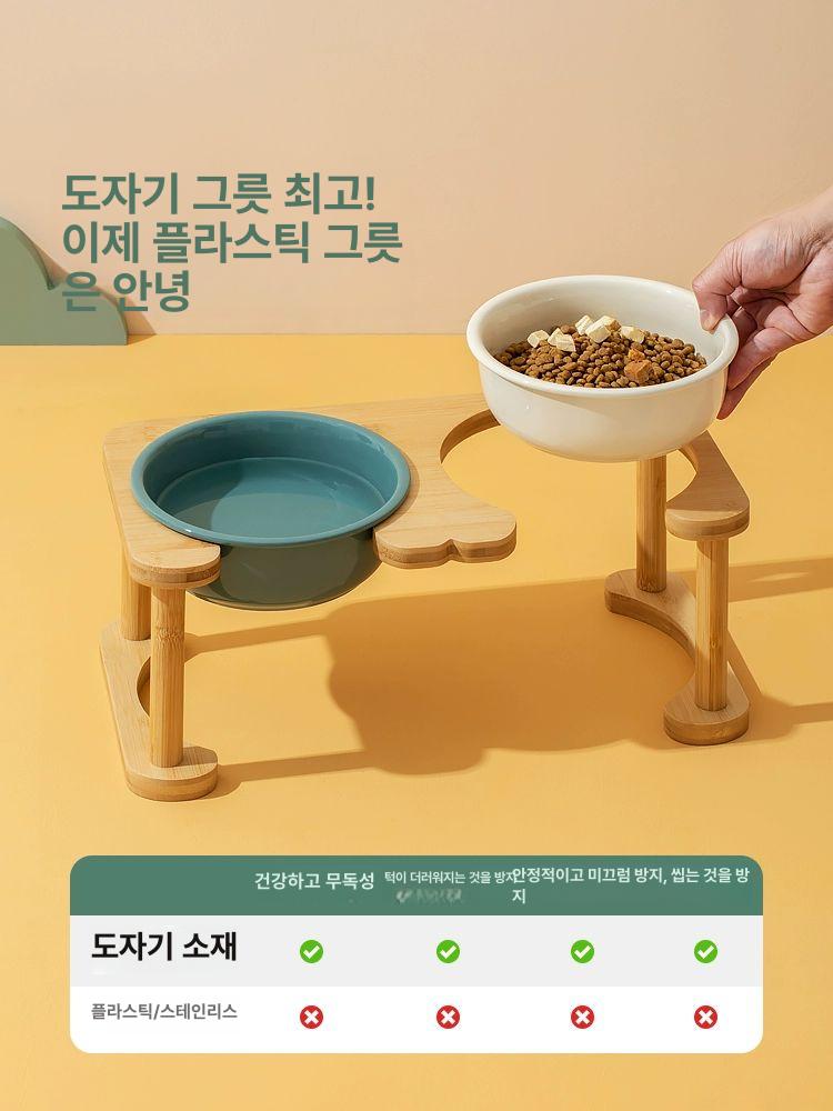 세라믹 강아지 식기 물그릇 대형견 사료 밥그릇 고양이 애견 - 상세 이미지 5