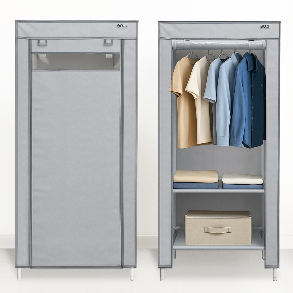 시스템 비키니 옷장 간이 비키니 이불장 커튼형 행거 부직포 옷장 비키니장