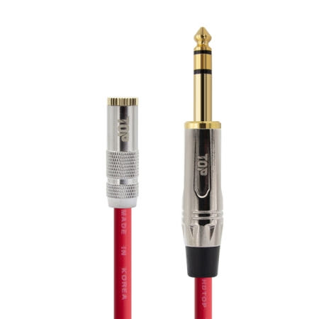 탑라인에이치디 HDTOP 메탈 3.5 암 to 5.5 수 스테레오 케이블 레드 (0.5m, HT-TP4417)