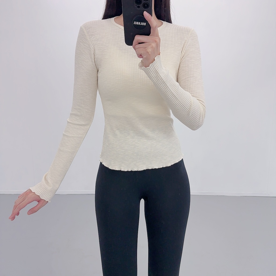 디본 여성 요가복 긴팔 상의 필라테스복 커버업 필라테스옷 요가 필라테스운동복 티셔츠 - 상세 이미지 5