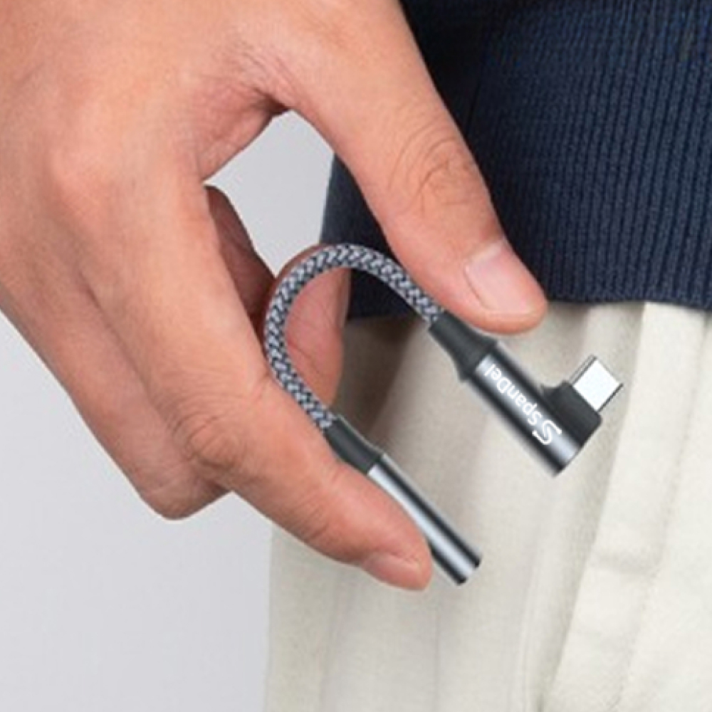 스팬델 C타입 to 3.5mm DAC 변환 ㄱ자 오디오 케이블 USB 이어폰 고음질 젠더 - 상세 이미지 5