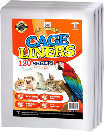 [해외]새를 위한 TOTO9 케이지 라이너 시트 - 120팩 31 x 21.5인치 5.5파운드 | 무산 및 무독성 종이 안전한 반려동물 침구 공예품 공급 포장 배송 용도