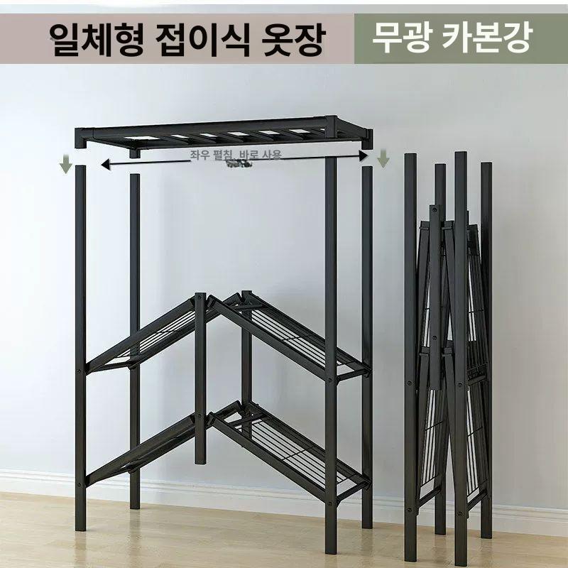 이동식 틈새 수납 매장용 행거 원룸 바퀴 달린 조립식 0.8m 코코아 밀크 커피 - 상세 이미지 3